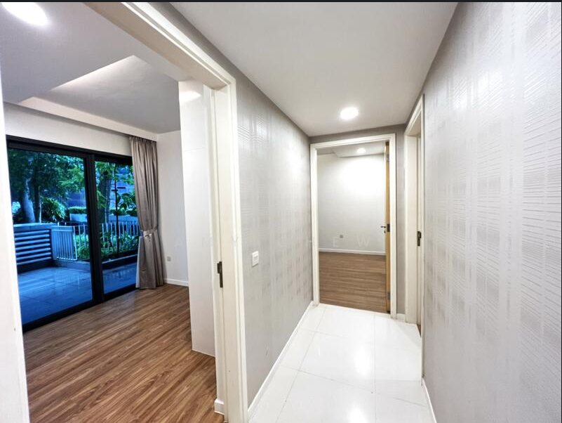 Hallway linking the bedrooms at Lakefront Residences
